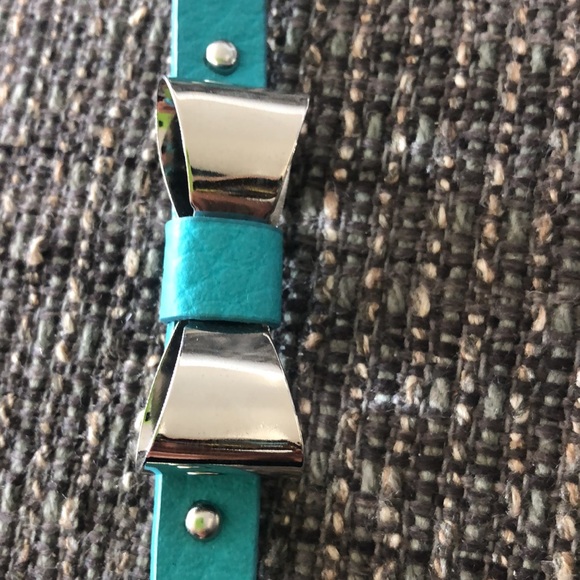 Turquoise or Yellow Leather Bow Bracelet,NWT - Picture 5 of 8